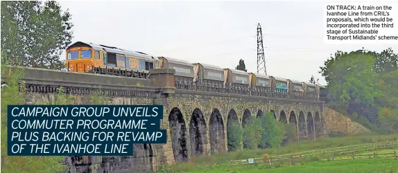  ?? ?? ON TRACK: A train on the Ivanhoe Line from CRIL’s proposals, which would be incorporat­ed into the third stage of Sustainabl­e Transport Midlands’ scheme