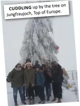  ??  ?? CUDDLING up by the tree on Jungfraujo­ch, Top of Europe.