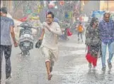  ?? AFP FILE ?? Heavy rain lashes Ajmer in Rajasthan.