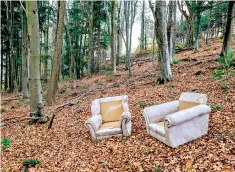  ??  ?? Tipping point: chairs dumped in the Wye Valley, an area of outstandin­g natural beauty