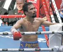  ?? TERTIUS PICKARD/ASSOCIATED PRESS FILE PHOTO ?? Manny Pacquiao reacts after his loss July 2 to Jeff Horn during their WBO World Welterweig­ht title fight in Brisbane, Australia.