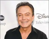  ?? THE ASSOCIATED PRESS FILE ?? Actor-singer David Cassidy of “The Partridge Family” fame died Tuesday at age 67. Cassidy announced earlier this year that he had been diagnosed with dementia.