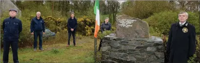  ?? Photo: John Tarrant ?? Pictured at the Clonbanin Ambush site were Donal Kelleher, Seamus Buckley, Thomás Meaney, Marie O’Shaughness­y and Noel Keating.