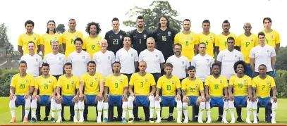  ?? Lucas Figueiredo/CBF ?? A foto oficial da seleção brasileira para a Copa do Mundo foi divulgada nesta sexta pela CBF