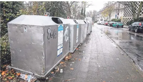  ?? RP-FOTO: HANS-JÜRGEN BAUER ?? Wenn die Container am frühen Morgen an der Eugen-richter-straße geleert werden, können manche Anwohner nicht mehr schlafen.