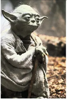  ?? LucasFilm Ltd. ?? Yoda on the swamp planet Dagobah in “Star Wars.”