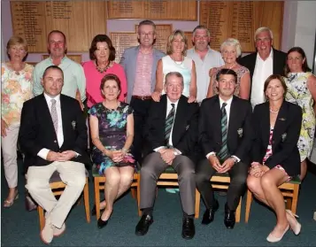  ??  ?? The St. Helen’s Bay President’s prize presentati­on on Saturday. Back (from left): Frances Reid, Pádraig Tiernan, Jo Devitt, Vincent Murphy, Cathy Dalton, John Butler, Mari Byrne, Pat Murphy, Nora Kavanagh. Front (from left): Mick Conlan (Captain),...