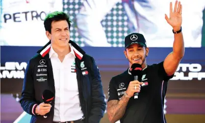  ??  ?? Toto Wolff and Lewis Hamilton, who both joined Mercedes in 2013, in Melbourne last year. Photograph: Clive Mason/Getty Images