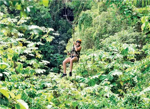  ?? EDWARD ROUSTAND ?? El zipline forma parte de las aventuras que vive el turista en las montañas.