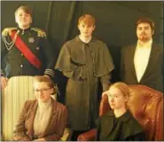  ?? SUBMITTED PHOTO ?? Berks Christian School will present Sherlock Holmes: The Final Adventure, March 16-18. Back row — Bohdan Jacklitsch - 12th grade (King of Bohemia), Andrew Keylor - 11th grade (Sherlock Holmes), Trent Morris - 12th grade (Professor Moriarty) Front row —...