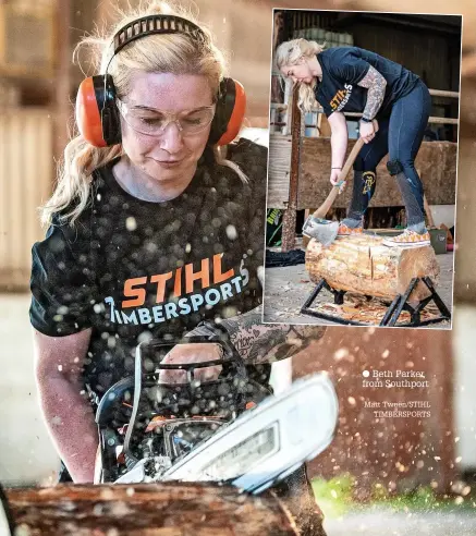  ?? Matt Tween/STIHL TIMBERSPOR­TS ?? Beth Parker from Southport