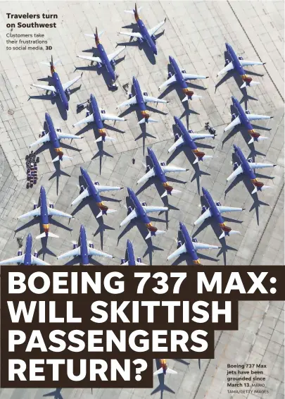  ?? MARIO TAMA/GETTY IMAGES ?? Boeing 737 Max jets have been grounded since March 13.