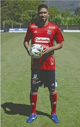  ?? FOTO CORTESÍA DIM ?? Christian Marrugo es la primera contrataci­ón de los rojos para el segundo semestre. Brayan Castrillón se fue para el Unión de Santa Fe, Argentina.