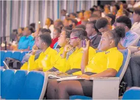  ??  ?? An attentive front row looks on as the young entreprene­urs share their experience­s.