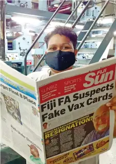  ?? Photo: Ronald Kumar ?? Fiji Sun Circulatio­n Officer Vasemaca Bose ... one of the team who make sure the Fiji Sun is consistent­ly delivered.