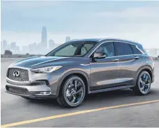  ?? FOTO: INFINITI/DPA ?? Edel: Der neue Infiniti QX50 rollt 2018 mit einem Turbobenzi­ner mit variabler Verdichtun­g zu den Händlern.