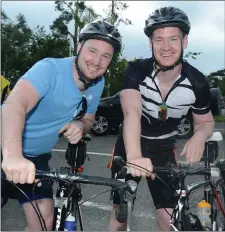  ??  ?? Knocknagre­e brothers Barra and Kealan Buckley taking a well earned break during the Sliabh Luachra Cycle Classic.