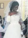  ??  ?? Zanele Ndlovu walked down the aisle at a hospital chapel in Bulawayo, Zimbabwe.