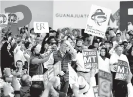  ?? JORGE GONZÁLEZ ?? El precandida­to estuvo en León, Guanajuato.