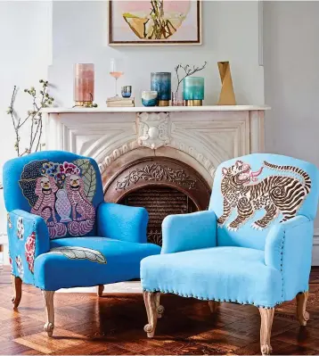  ??  ?? Fine threads: Palace portrait chair, £998, anthro pologie.com