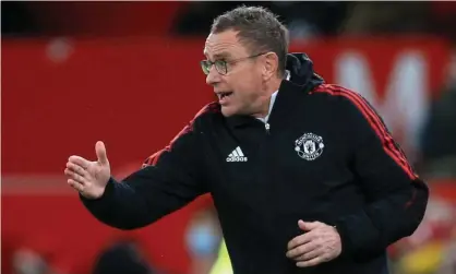  ?? Photograph: David Blunsden/Action Plus/Shuttersto­ck ?? Ralf Rangnick arrived at Manchester United on a much-trumpeted ticket of being a coach whose use of a high press would whip a listing squad into shape.