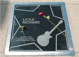  ??  ?? Little Richard’s star on the Music City Walk of Fame in Nashville