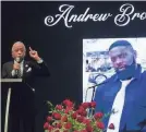 ?? AP ?? Activist Al Sharpton delivers the eulogy for Andrew Brown Jr. on May 3 in Elizabeth City, N.C.