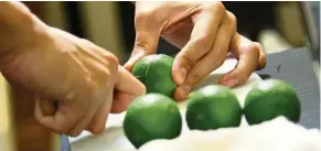  ??  ?? Limes are another important part of cocktail making as they add a sour element to the drinks.