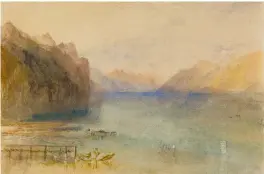  ??  ?? Fig 7 below: Turner’s View of Lake Lucerne at Dusk. £931,000