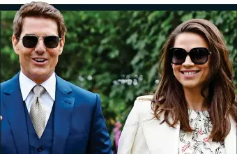  ??  ?? toP Guns: Co-stars Tom Cruise and Hailey Atwell attended Wimbledon together yesterday