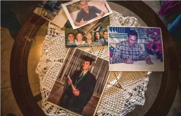  ?? ADRIANA LOUREIRO FERNANDEZ The New York Times ?? Photos of José Carmelo Bislick are displayed at his family’s home in Guiria, Venezuela, on Oct. 11. Bislick, a life-long socialist, was killed in August in what his family calls a politicall­y motivated crime.