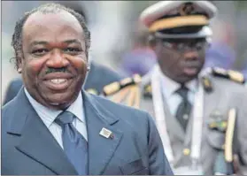  ??  ?? Remote control: Gabonese President Ali Bongo delivered his New Year’s address from Morocco. Photo: Sebastien Bozon/afp