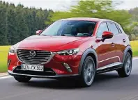  ?? FOTO: HERSTELLER ?? Der Mazda CX-3 hat ein Facelift bekommen. Das kleine SUV bietet eine ganze Reihe an Extras.