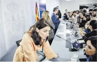  ?? Carlos Luján / Europa Press ?? La ministra de Justicia, Pilar Llop, ayer tras la rueda de prensa posterior al Consejo de Ministros.