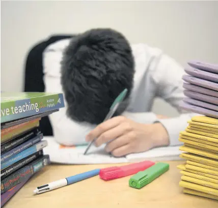  ??  ?? > Pupils in Cardiff are being given help to cope with the stress of exams as part of a project run by Barnardo’s