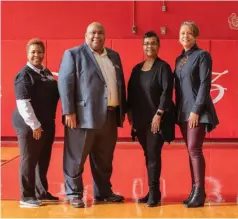  ?? (Special to The Commercial) ?? The Ivy Center for Education presenters were Danielle Harris (from left), Sederick Rice, Mattie Collins and Chandra Griffin.