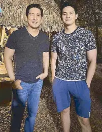  ??  ?? With Richard Yap who plays his dad in the GMA series I Can See You: On My Way To You: ‘I am happy and proud of the new version of myself, I would say a much better version of myself.’