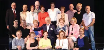  ??  ?? Noel Cunningham Guest with models Ambrose Donnelly, Marie Kearney, Mags Kelly, Helen Moloney, Nicky Grover (seated from left) Norann Murphy, Madeline McCarthy, Norteen O’Donoghue, Martina Dineen, Teresa McSweeney (back from left) Dermot Crowley,...