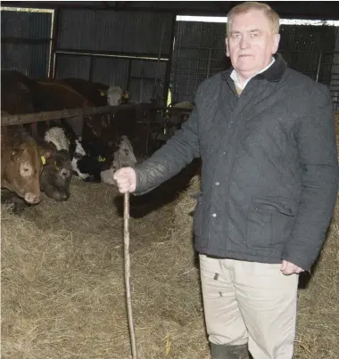  ??  ?? Cllr Jim Ruttle on his farm in Manor Kilbride.