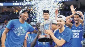  ?? JEFF ROBERTSON/ASSOCIATED PRESS ?? Kentucky won over higher-ranked Tennessee in the Southeaste­rn Conference tournament on Sunday. A new artificial intelligen­ce algorithm could have predicted the upset - maybe.