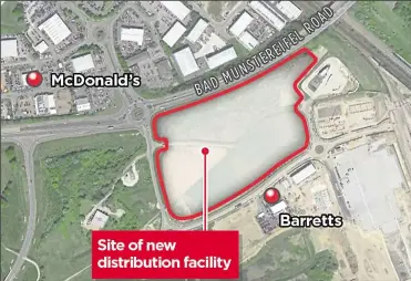  ??  ?? Where the Waterbrook warehouse could be built - close to the Orbital Park McDonald’s