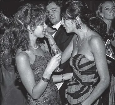  ??  ?? SOCIETY DARLING: She parties with friend Julia Verdin at the exclusive Boisdale Ball in 1986