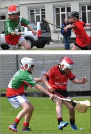  ??  ?? Oulart-The Ballagh in action against Borris-Kilcotton of Laois during the one-day blitz in Cistercian College (Roscrea).