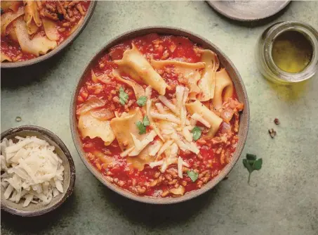  ?? ?? Ricetta a stelle e strisce.
Sebbene gli elementi di italianità ci siano tutti, la Lasagna Soup è una preparazio­ne sconosciut­a nel nostro Paese
GETTY IMAGES