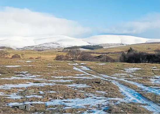  ??  ?? COLD COMFORT: The snow that covers hills around Glenesk changes the landscape, highlighti­ng features you don’t normally notice.