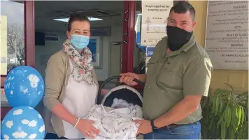  ??  ?? RELIEVED parents Nadia and Phillip Greyling were finally able to hold their baby son, Ignus, for the first time six weeks after he was born with a life-threatenin­g condition, congenital diaphragma­tic hernia.
