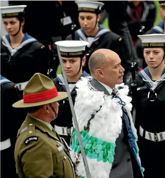  ?? PHOTO: FAIRFAX NZ ?? Outgoing Governor-general Sir Jerry Mateparae at his farewell ceremony at Parliament.