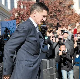  ?? AP/SUSAN WALSH ?? Michael Flynn leaves federal court Friday in Washington after his guilty plea. Prosecutor­s said they would delay Flynn’s sentencing, a sign that the investigat­ion was not over.