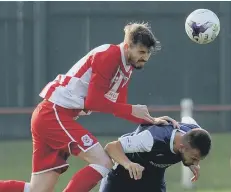  ??  ?? Seaham Red Star (red and white) battle Shildon last weekend