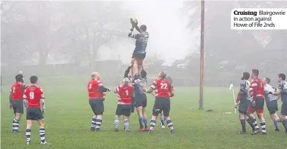  ??  ?? Cruising Blairgowri­e in action against Howe of Fife 2nds